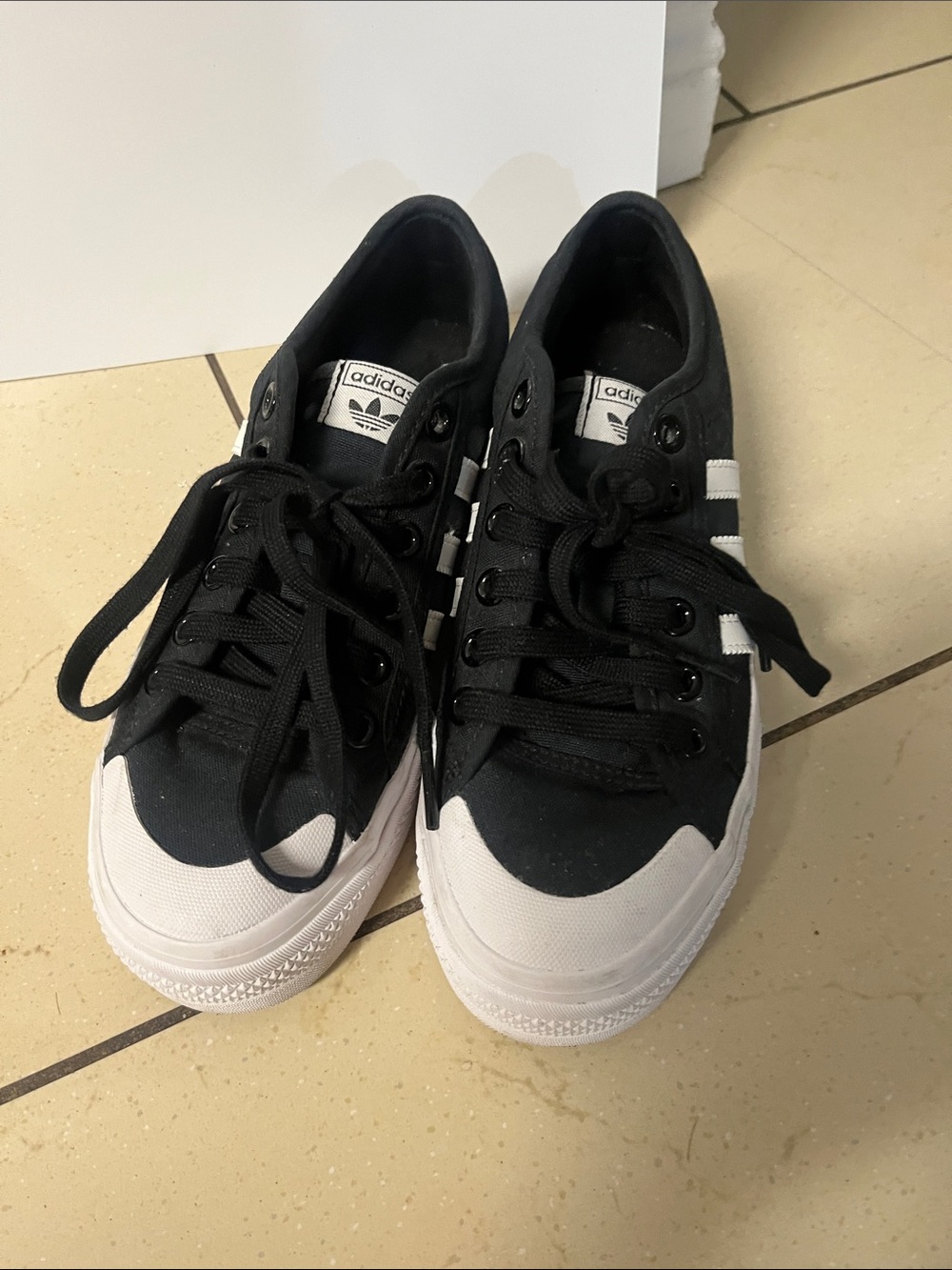 Adidas Black and White Low-Top Sneakers